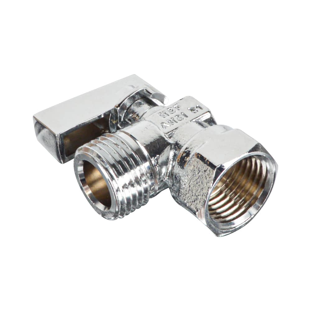 HYDRO MASTER Lead Free Brass Chrome Plated NPSM 1/4 Turn Zinc Handle Stop Angle Valve - watertech plumbing supply