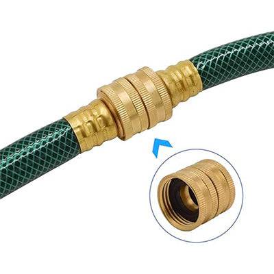 HYDRO MASTER 3/4 Inch Brass Garden Hose Adapter Double Female Quick Connector, Solid Brass 2 Pack - watertech plumbing supply