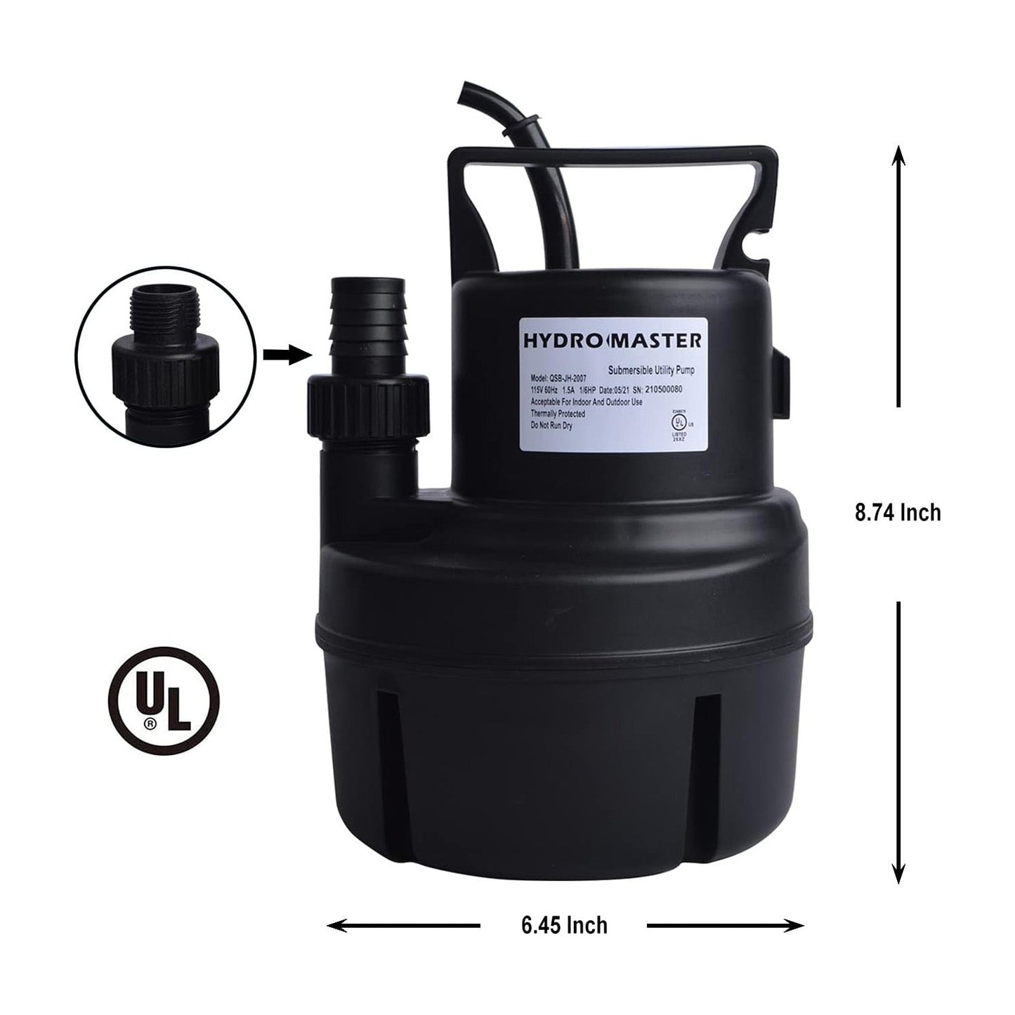 HYDRO MASTER Tankless Water Heater Flush kit,Includes 1/6HP Pump, 3.2 Gallon Pail With Screw Top Lid, Two 3/4-inch GHT x 6 FT Color Coded Rubber Hoses. - watertech plumbing supply