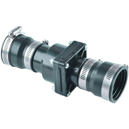 Hydro Master Plastic Sump Pump Check Valve with Stainless Steel Clamps for 1-1/2 inch or 1-1/4 inch - watertech plumbing supply