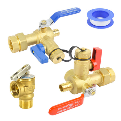 HYDRO MASTER Tankless Water Heater Valve Kit, Lead-Free Brass, NPT Thread x PEX Connection - watertech plumbing supply