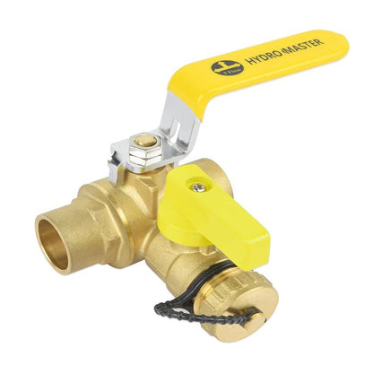3/4" Sweat Full Port Ball Valve w/Drain & Reversible Handle