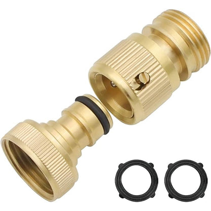 HYDRO MASTER Brass Garden Hose Quick Connector, Solid Brass,3/4 Inch Garden Hose Thread. (FxM Thread) - watertech plumbing supply
