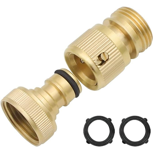 HYDRO MASTER Brass Garden Hose Quick Connector, Solid Brass,3/4 Inch Garden Hose Thread. (FxM Thread) - watertech plumbing supply