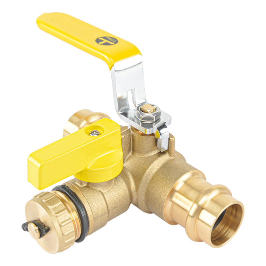 3/4" Press Full Port Ball Valve w/Drain & Reversible Handle
