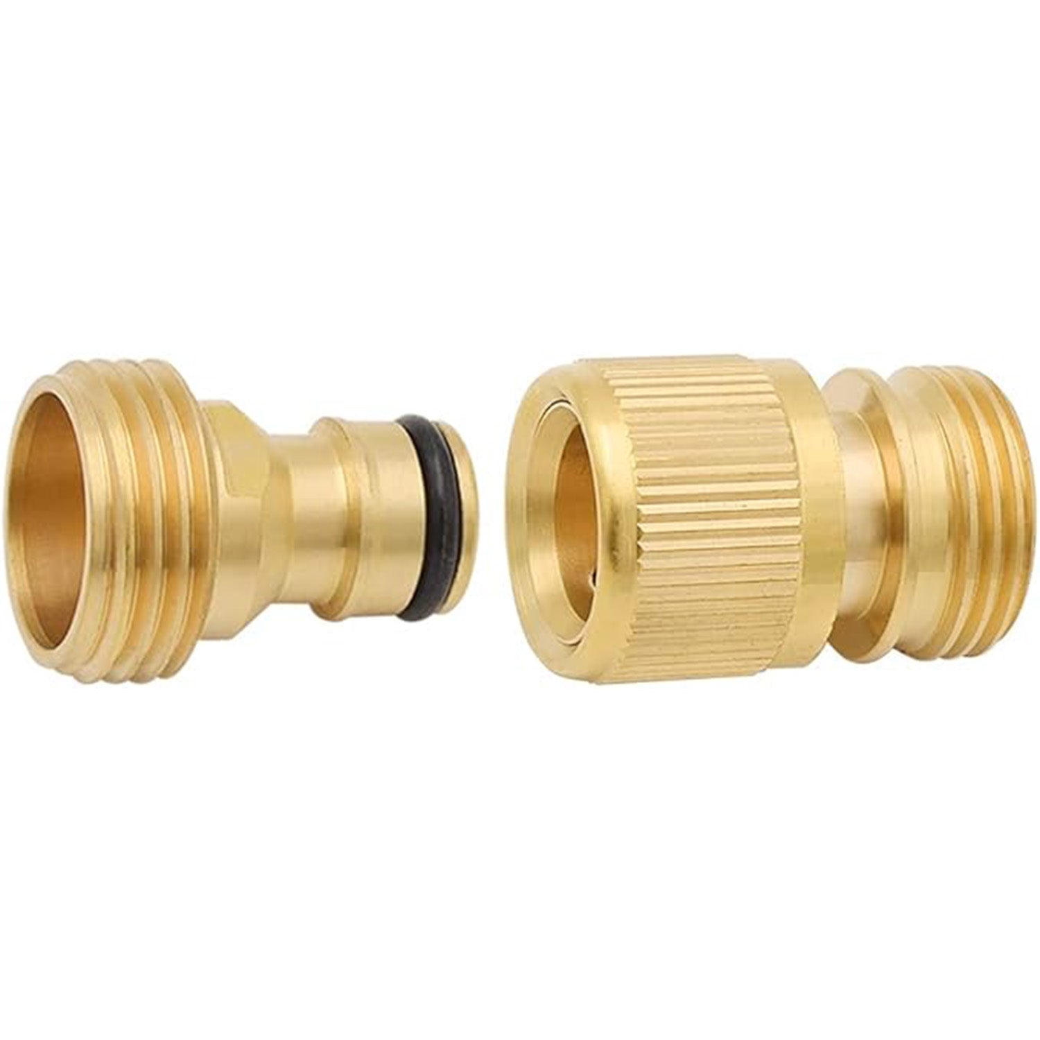 HYDRO MASTER Brass Garden Hose Quick Connector, Solid Brass,3/4 Inch Garden Hose Thread. (Male Thread) - watertech plumbing supply