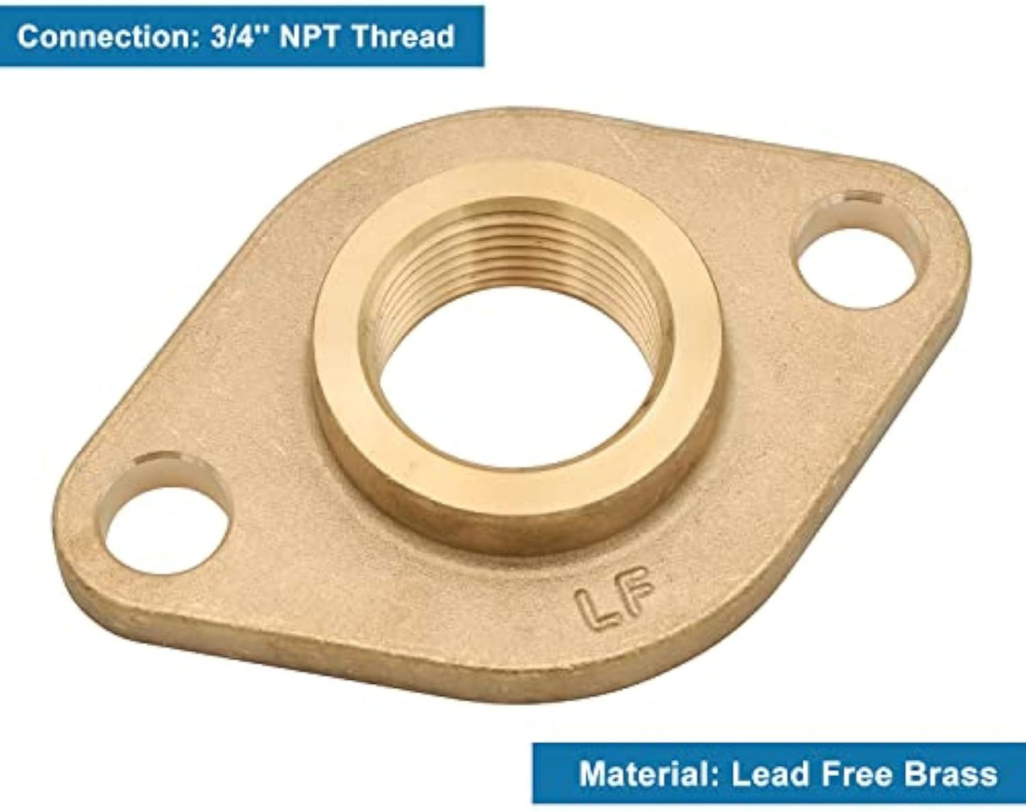 Solid Brass Flange Kit with Gaskets, NPT thread, For Radiant Heating Systems