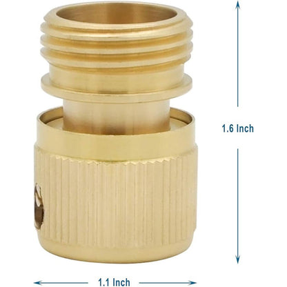 HYDRO MASTER Brass Garden Hose Quick Connector, Solid Brass,3/4 Inch Garden Hose Thread. (FxM Thread) - watertech plumbing supply