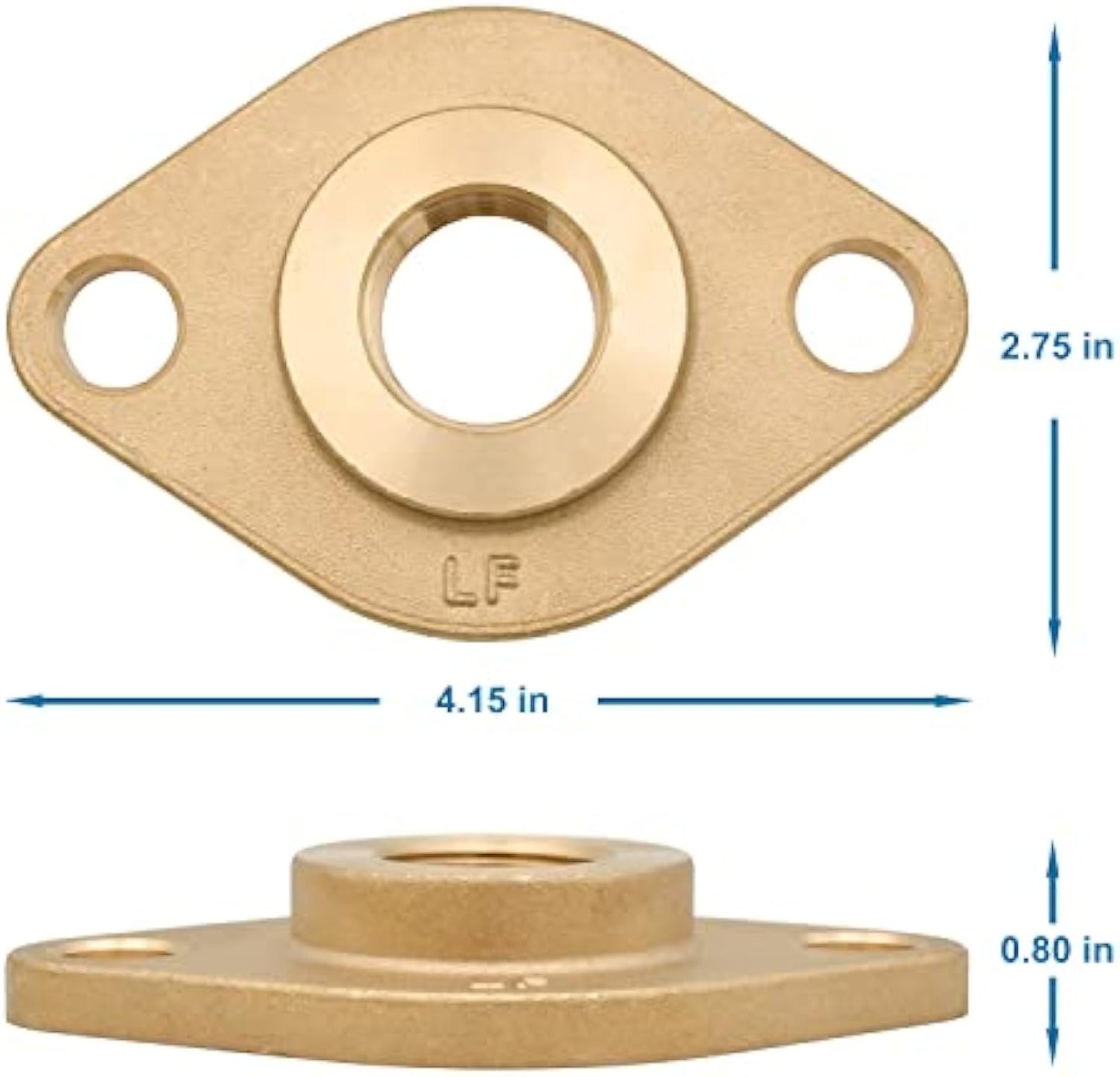 Solid Brass Flange Kit with Gaskets, NPT thread, For Radiant Heating Systems
