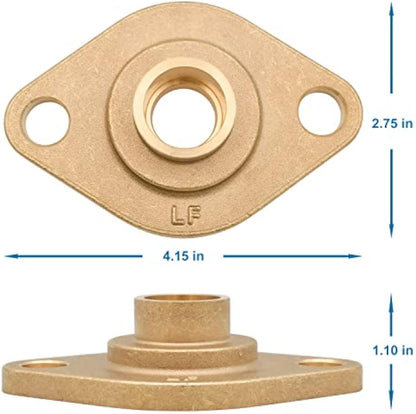 Solid Brass Flange Kit with Gaskets, Sweat, For Radiant Heating Systems
