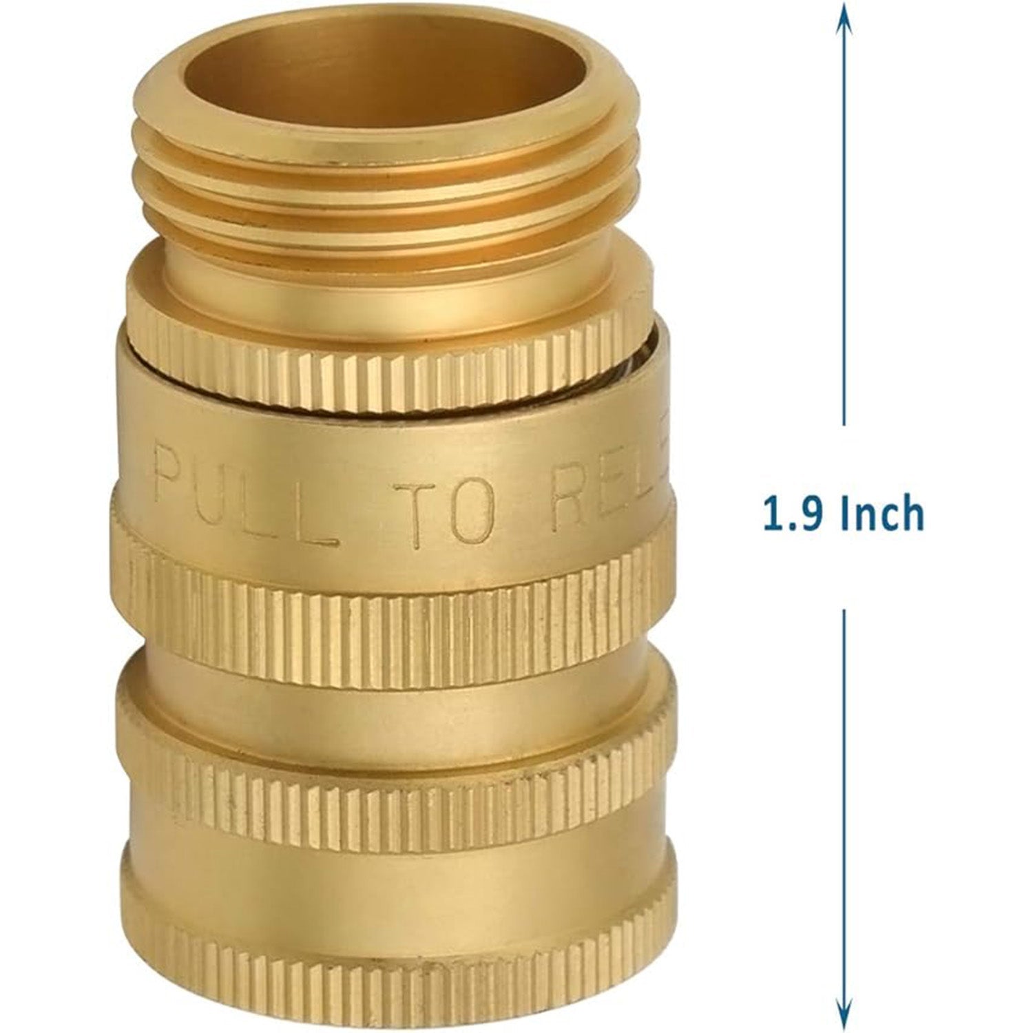 HYDRO MASTER 3/4" Garden Hose Quick Connector with Auto Shut-Off,Fits All Garden Hose. (Brass) - watertech plumbing supply