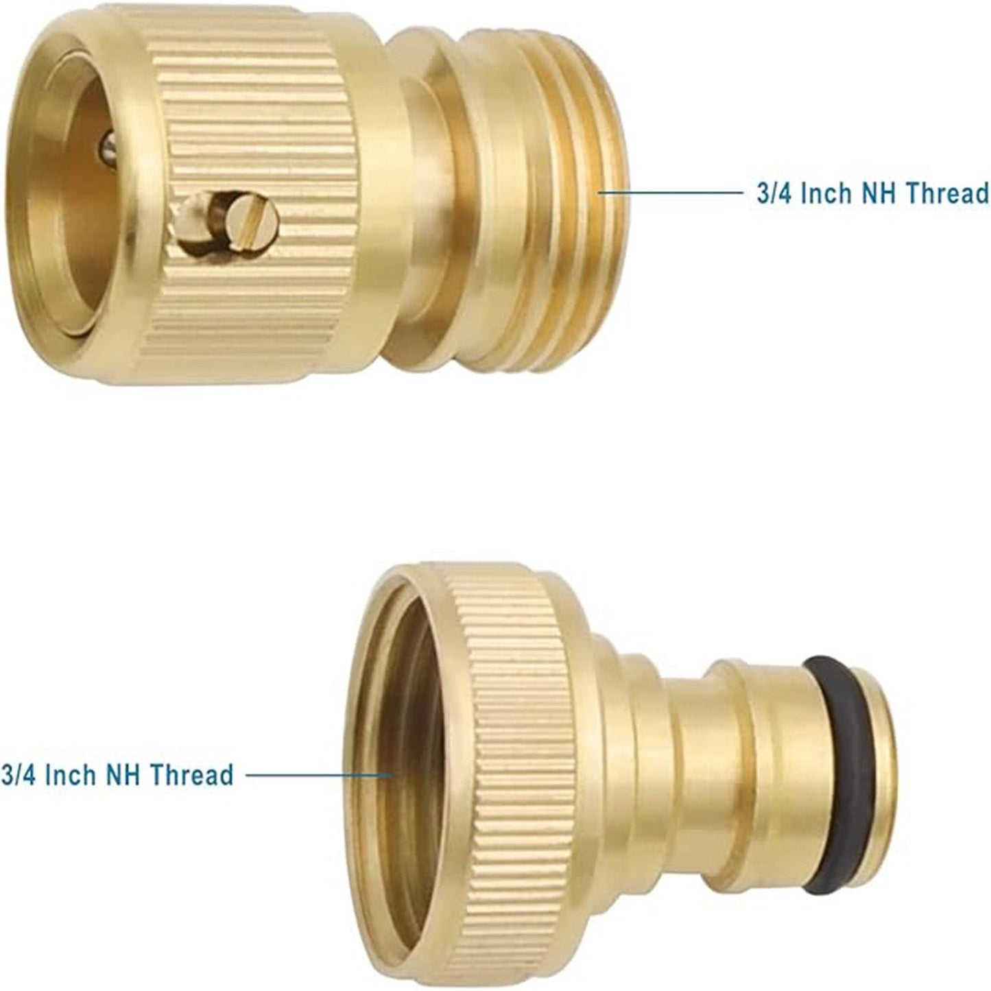 HYDRO MASTER Brass Garden Hose Quick Connector, Solid Brass,3/4 Inch Garden Hose Thread. (FxM Thread) - watertech plumbing supply