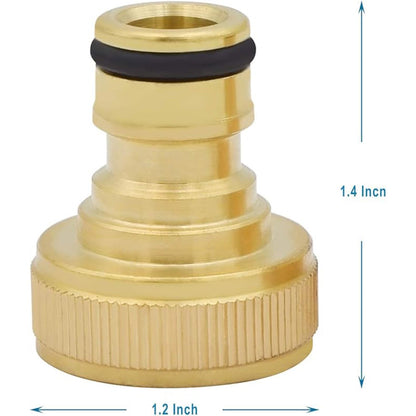 HYDRO MASTER Brass Garden Hose Quick Connector, Solid Brass,3/4 Inch Garden Hose Thread. (FxM Thread) - watertech plumbing supply