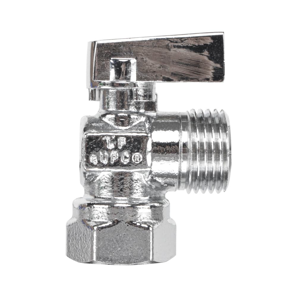 HYDRO MASTER Lead Free Brass Chrome Plated NPSM 1/4 Turn Zinc Handle Stop Angle Valve - watertech plumbing supply
