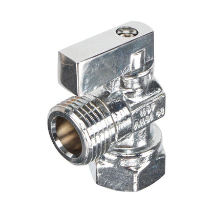 HYDRO MASTER Lead Free Brass Chrome Plated NPSM 1/4 Turn Zinc Handle Stop Angle Valve - watertech plumbing supply
