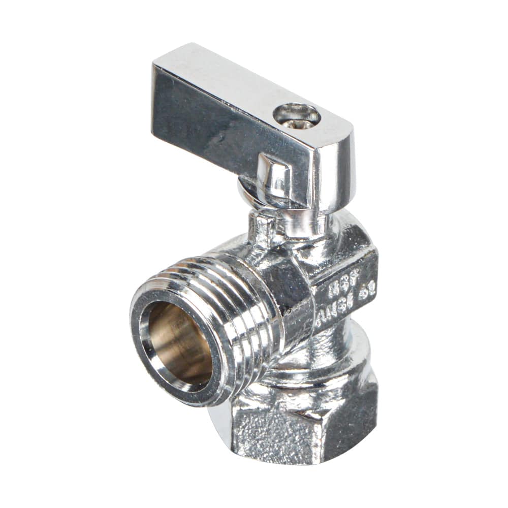 HYDRO MASTER Lead Free Brass Chrome Plated NPSM 1/4 Turn Zinc Handle Stop Angle Valve - watertech plumbing supply