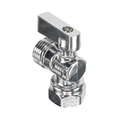 HYDRO MASTER Lead Free Brass Chrome Plated NPSM 1/4 Turn Zinc Handle Stop Angle Valve - watertech plumbing supply