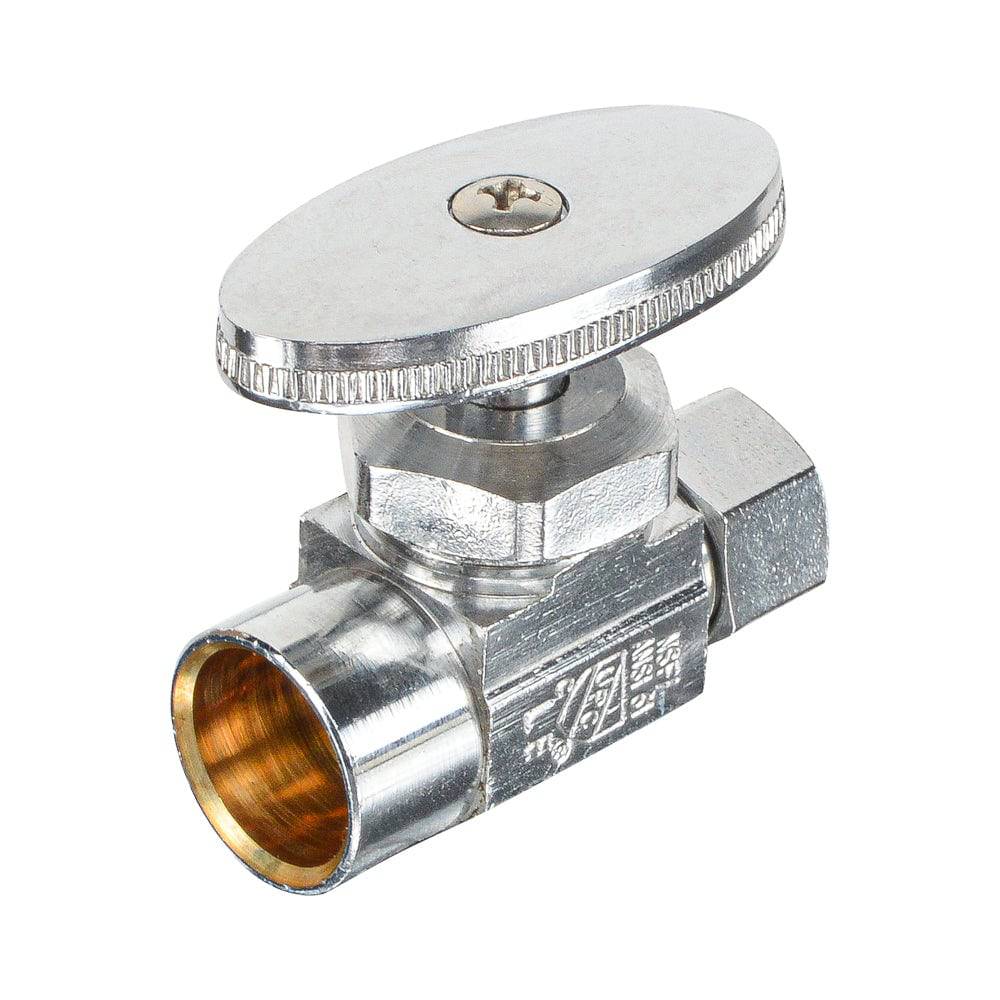 HYDRO MASTER Lead Free Brass Chrome Plated Sweat Multi Turn Zinc Handle Stop Angle Valve - watertech plumbing supply