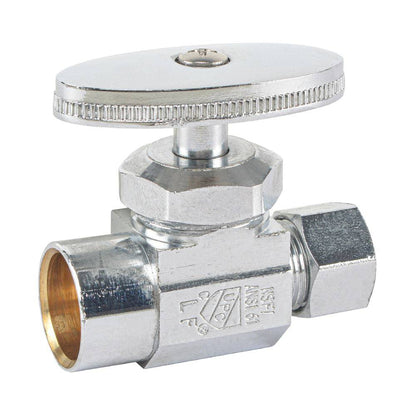 HYDRO MASTER Lead Free Brass Chrome Plated Sweat Multi Turn Zinc Handle Stop Angle Valve - watertech plumbing supply