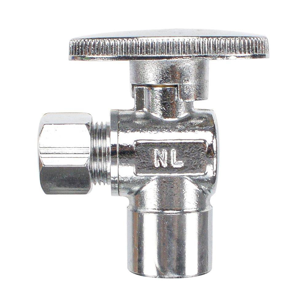 HYDRO MASTER LF brass angle stop valve, 1/4 turn, 1/2"SWT X 3/8"OD,brass body and zinc handle - watertech plumbing supply