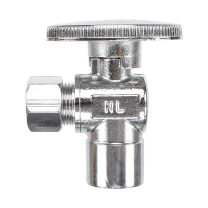 HYDRO MASTER LF brass angle stop valve, 1/4 turn, 1/2"SWT X 3/8"OD,brass body and zinc handle - watertech plumbing supply
