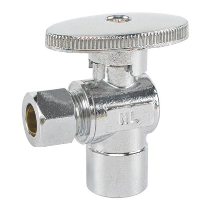 HYDRO MASTER LF brass angle stop valve, 1/4 turn, 1/2"SWT X 3/8"OD,brass body and zinc handle - watertech plumbing supply