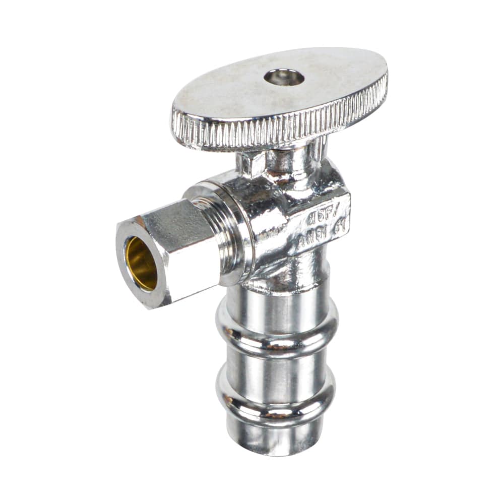 HYDRO MASTER Lead Free Brass Chrome Plated 1/4 Turn Stop Angle Valve - watertech plumbing supply