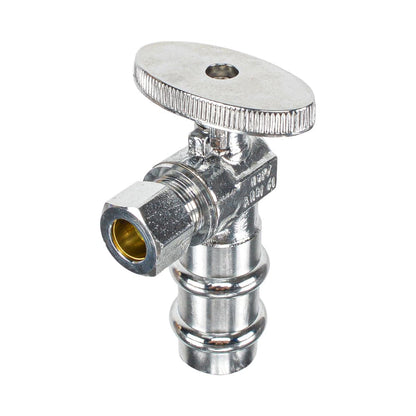 HYDRO MASTER Lead Free Brass Chrome Plated 1/4 Turn Stop Angle Valve - watertech plumbing supply