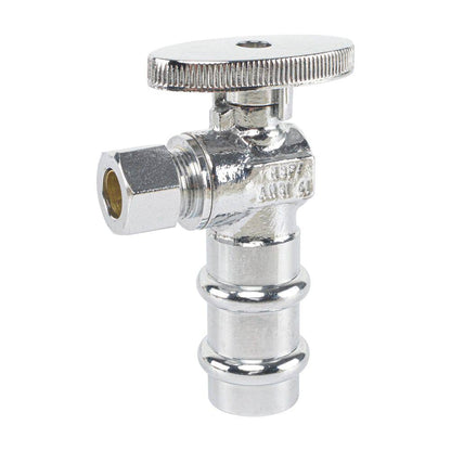 HYDRO MASTER Lead Free Brass Chrome Plated 1/4 Turn Stop Angle Valve - watertech plumbing supply