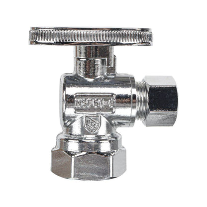 HYDRO MASTER Lead Free Brass Chrome Plated 1/4 Turn Zinc Handle Stop Angle Valve - watertech plumbing supply