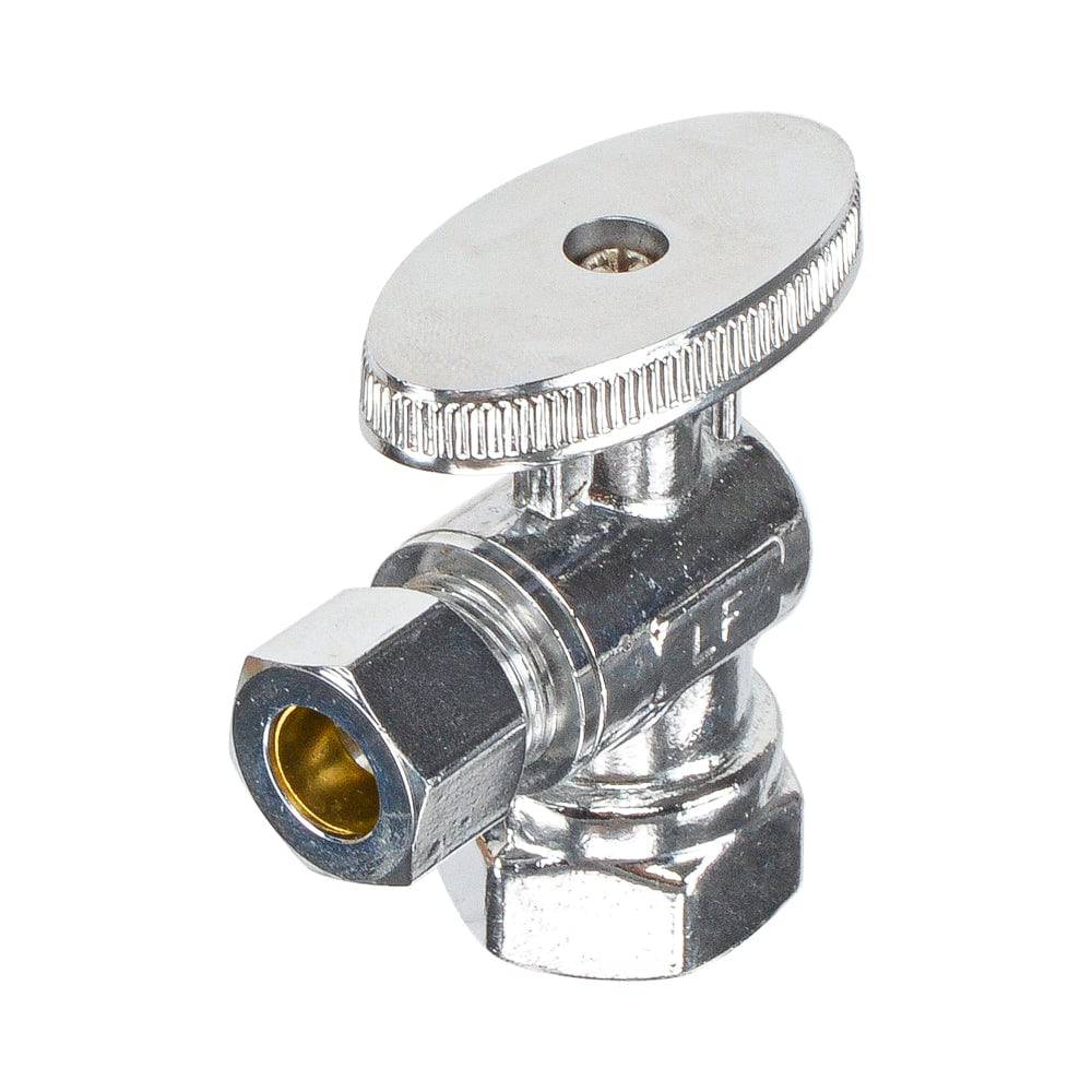HYDRO MASTER Lead Free Brass Chrome Plated 1/4 Turn Zinc Handle Stop Angle Valve - watertech plumbing supply
