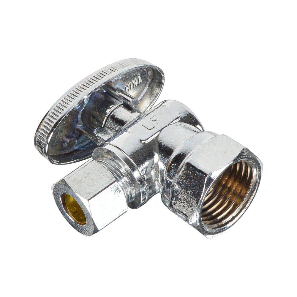HYDRO MASTER Lead Free Brass Chrome Plated 1/4 Turn Zinc Handle Stop Angle Valve - watertech plumbing supply