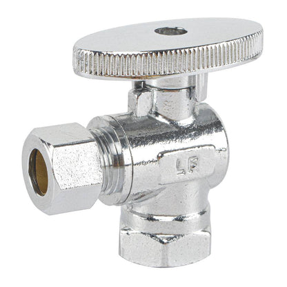 HYDRO MASTER Lead Free Brass Chrome Plated 1/4 Turn Zinc Handle Stop Angle Valve - watertech plumbing supply
