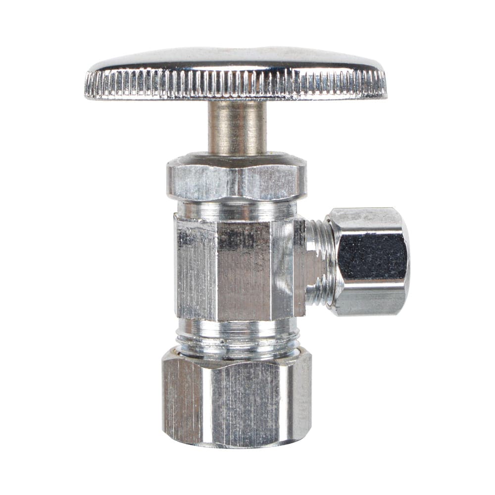 HYDRO MASTER Lead Free Brass Chrome Plated Compression Outlet Stop Angle Valve - watertech plumbing supply