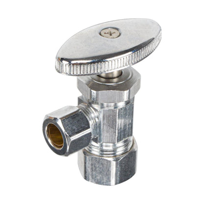 HYDRO MASTER Lead Free Brass Chrome Plated Compression Outlet Stop Angle Valve - watertech plumbing supply