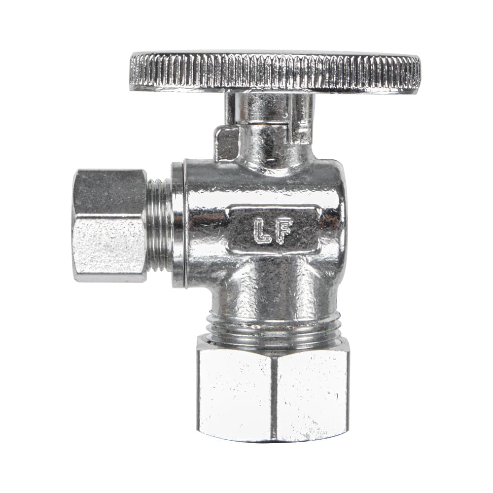 HYDRO MASTER LF brass angle stop valve, 1/4 turn，5/8" OD X 3/8" OD，,brass body and zinc handle - watertech plumbing supply