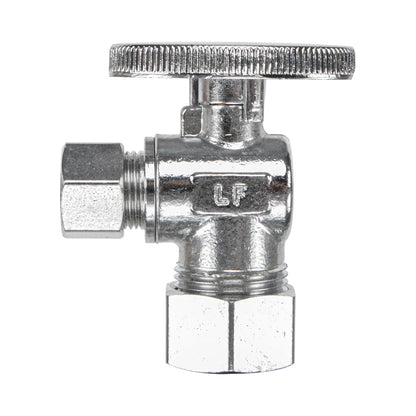 HYDRO MASTER LF brass angle stop valve, 1/4 turn，5/8" OD X 3/8" OD，,brass body and zinc handle - watertech plumbing supply