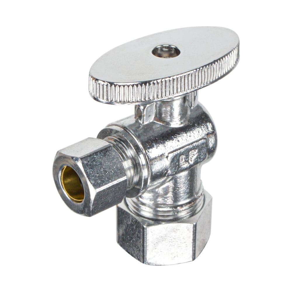 HYDRO MASTER LF brass angle stop valve, 1/4 turn，5/8" OD X 3/8" OD，,brass body and zinc handle - watertech plumbing supply