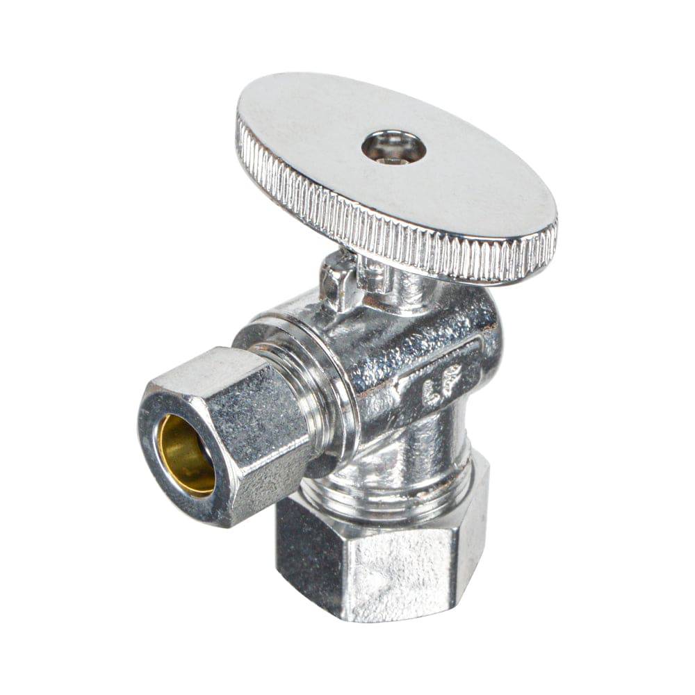 HYDRO MASTER LF brass angle stop valve, 1/4 turn，5/8" OD X 3/8" OD，,brass body and zinc handle - watertech plumbing supply