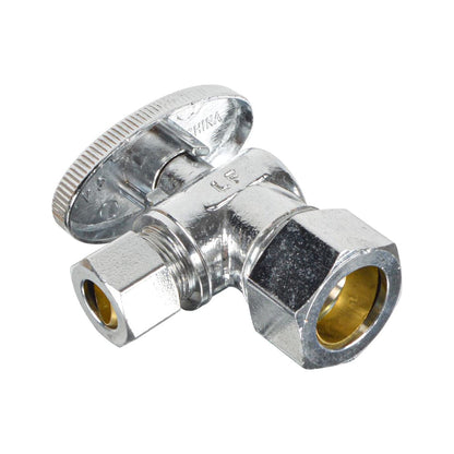 HYDRO MASTER LF brass angle stop valve, 1/4 turn，5/8" OD X 3/8" OD，,brass body and zinc handle - watertech plumbing supply