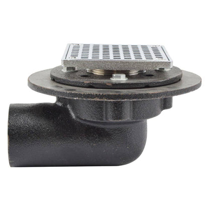 HYDRO MASTER Iron Brass Bathroom Square Strainer Shower Drain - watertech plumbing supply