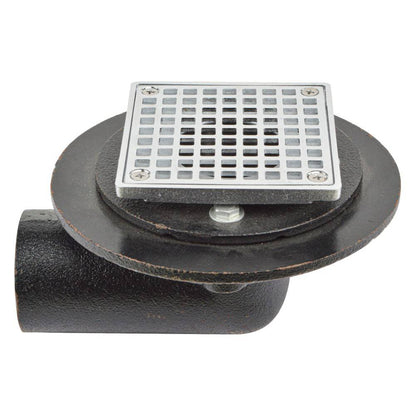 HYDRO MASTER Iron Brass Bathroom Square Strainer Shower Drain - watertech plumbing supply