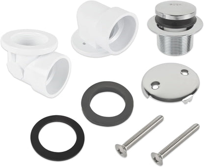 HYDRO MASTER 1-1/2 Inch Schedule 40 PVC Two-Hole Bath Waste, Tip-Toe Stopper - watertech plumbing supply