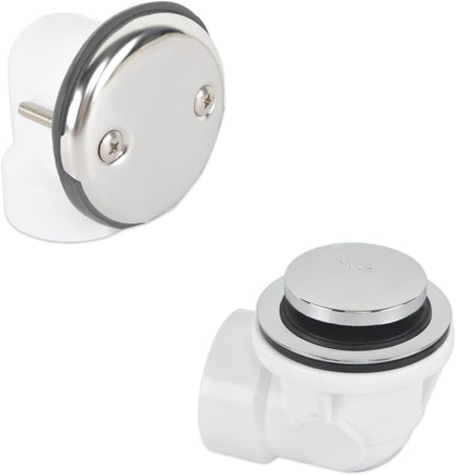 HYDRO MASTER 1-1/2 Inch Schedule 40 PVC Two-Hole Bath Waste, Tip-Toe Stopper - watertech plumbing supply