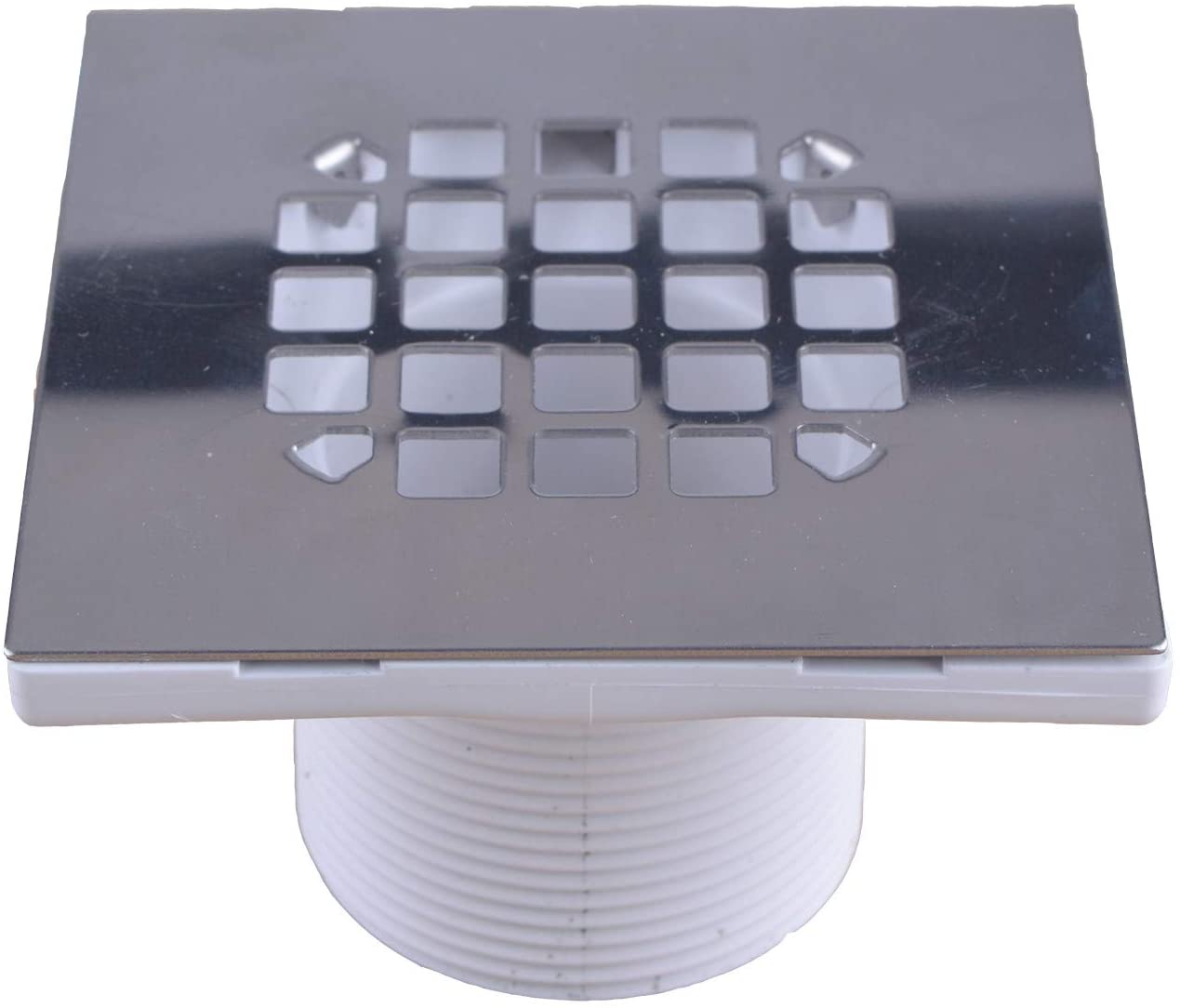 Hydro Master No-hub Bolt-down PVC Shower Drain with Top Stainless Steel Grate (Square) 2 inch or 3 inch - watertech plumbing supply