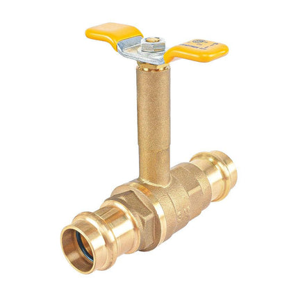 HYDRO MASTER Brass Long Stem Press End Ball Valve, Lead Free Brass - watertech plumbing supply