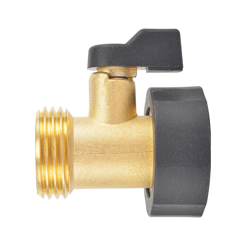 HYDRO MASTER 3/4" NH Heavy Duty Brass Shut Off Valves/Garden Hose Connectors with Extra Rubber Seals, 2 Pack - watertech plumbing supply