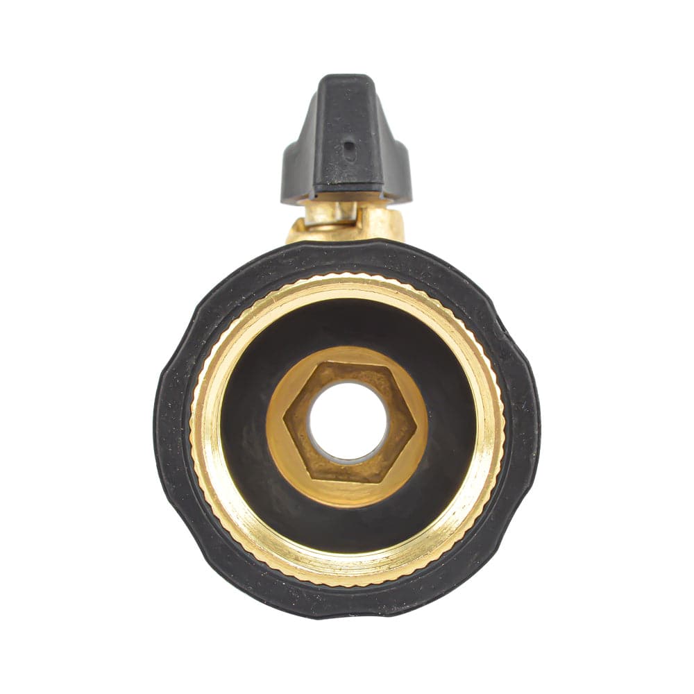 HYDRO MASTER 3/4" NH Heavy Duty Brass Shut Off Valves/Garden Hose Connectors with Extra Rubber Seals, 2 Pack - watertech plumbing supply