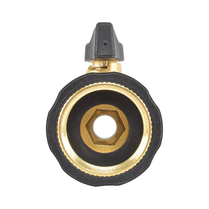 HYDRO MASTER 3/4" NH Heavy Duty Brass Shut Off Valves/Garden Hose Connectors with Extra Rubber Seals, 2 Pack - watertech plumbing supply