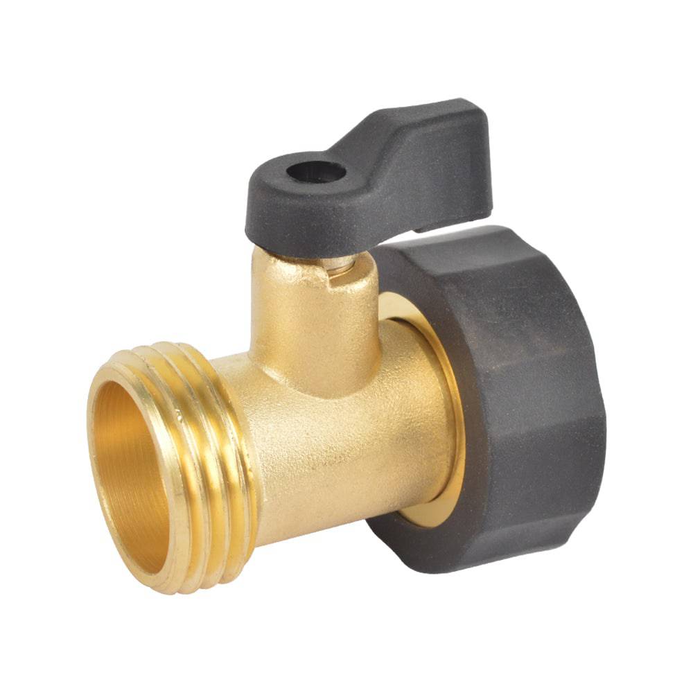 HYDRO MASTER 3/4" NH Heavy Duty Brass Shut Off Valves/Garden Hose Connectors with Extra Rubber Seals, 2 Pack - watertech plumbing supply